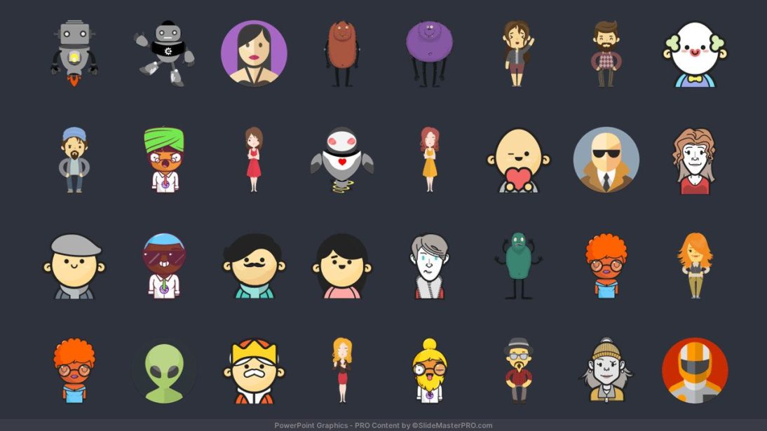 Avatars PowerPoint Templates Graphics 001 SlideMasterPRO.com 