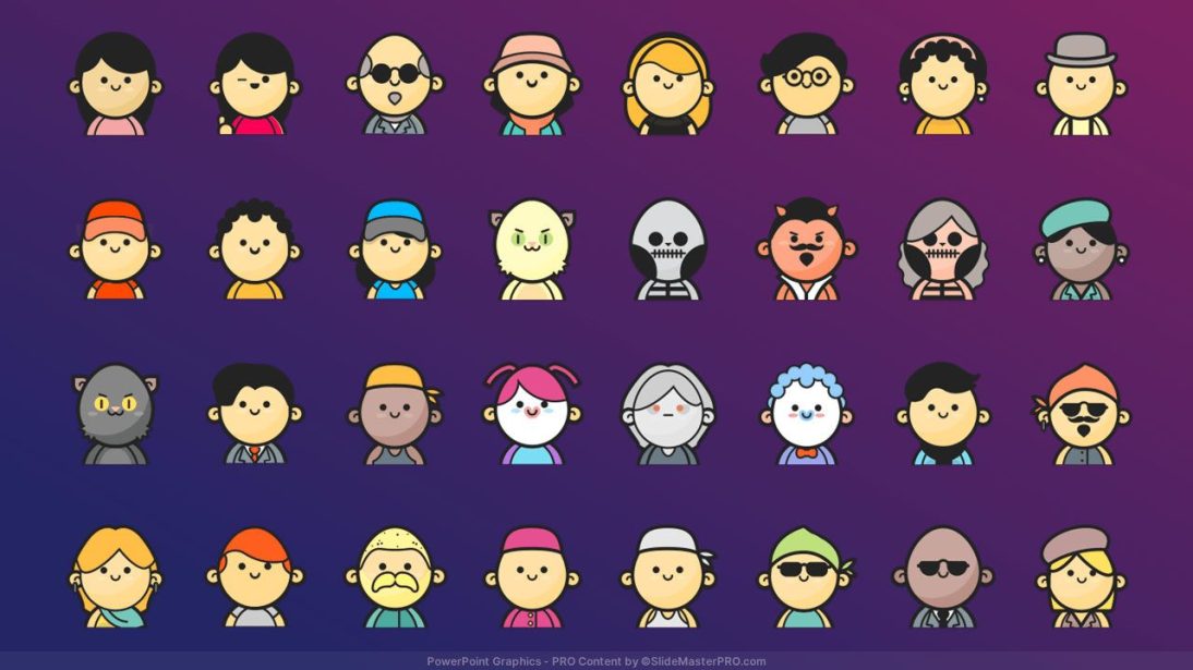 Avatars PowerPoint Templates Graphics 002 SlideMasterPRO.com 