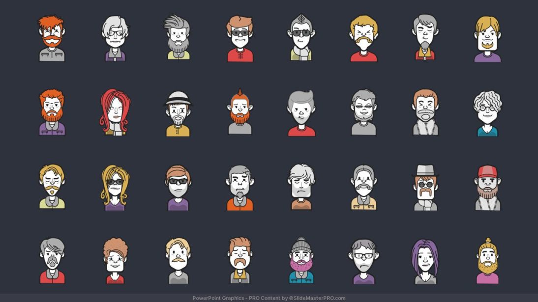 Avatars PowerPoint Templates Graphics 006 SlideMasterPRO.com 