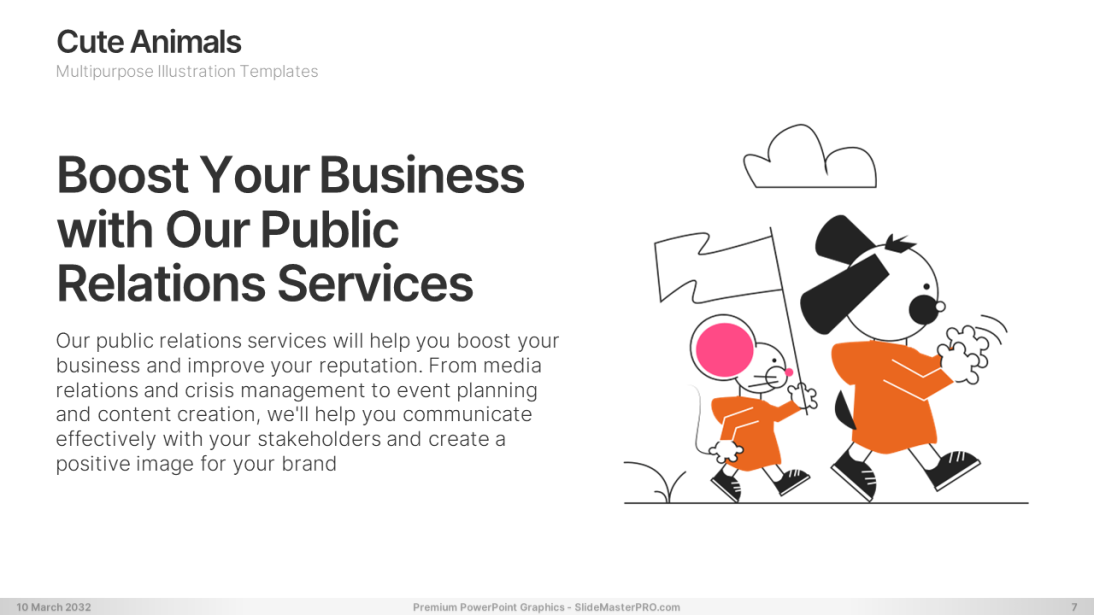 Cute Animals PowerPoint Graphics Templates 007 SlideMasterPRO