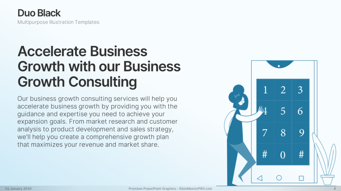 Duo Black PowerPoint Graphics Templates 004 SlideMasterPRO