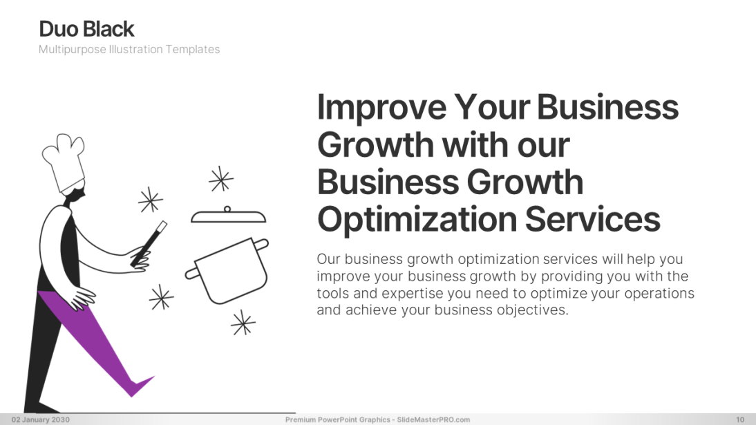 Duo Black PowerPoint Graphics Templates 010 SlideMasterPRO