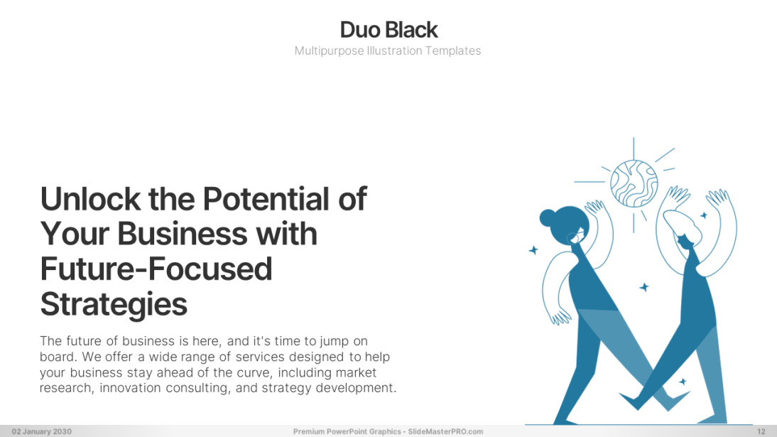 Duo Black PowerPoint Graphics Templates 012 SlideMasterPRO