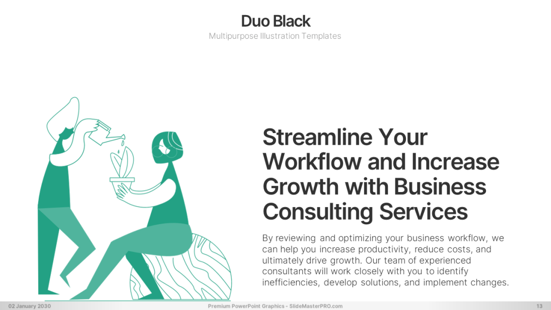 Duo Black PowerPoint Graphics Templates 013 SlideMasterPRO