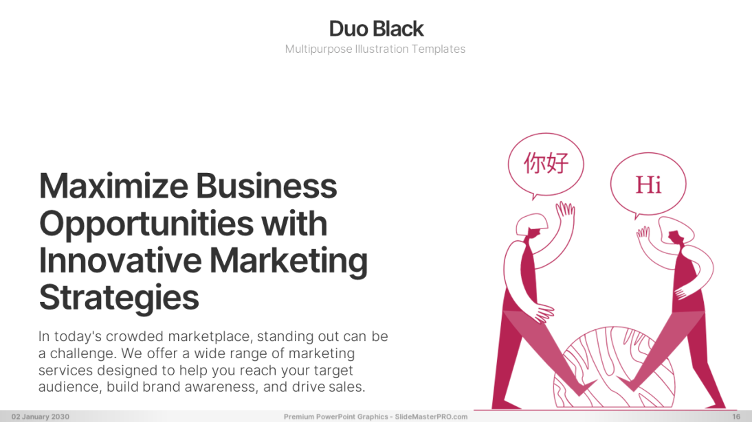 Duo Black PowerPoint Graphics Templates 016 SlideMasterPRO