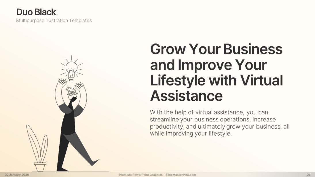 Duo Black PowerPoint Graphics Templates 029 SlideMasterPRO