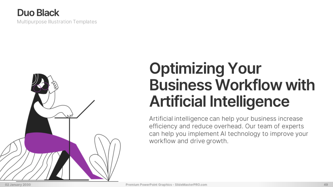 Duo Black PowerPoint Graphics Templates 049 SlideMasterPRO