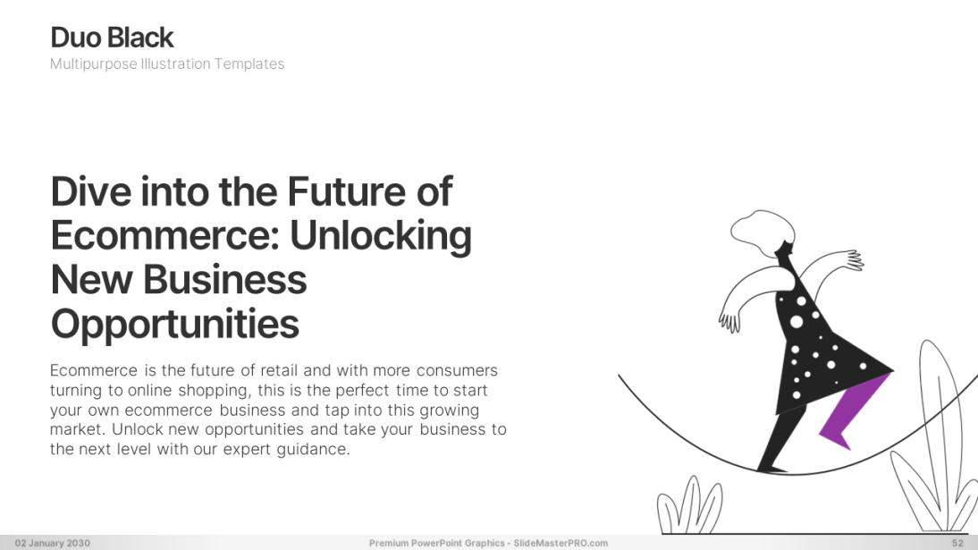 Duo Black PowerPoint Graphics Templates 052 SlideMasterPRO