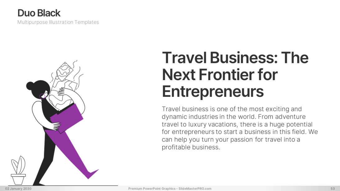 Duo Black PowerPoint Graphics Templates 053 SlideMasterPRO