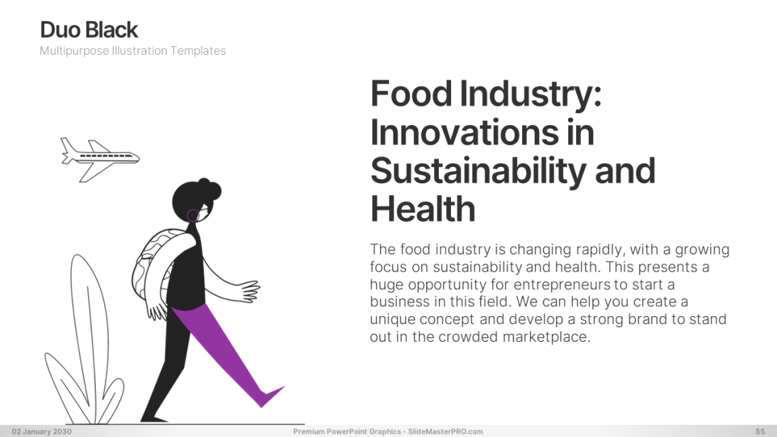 Duo Black PowerPoint Graphics Templates 055 SlideMasterPRO