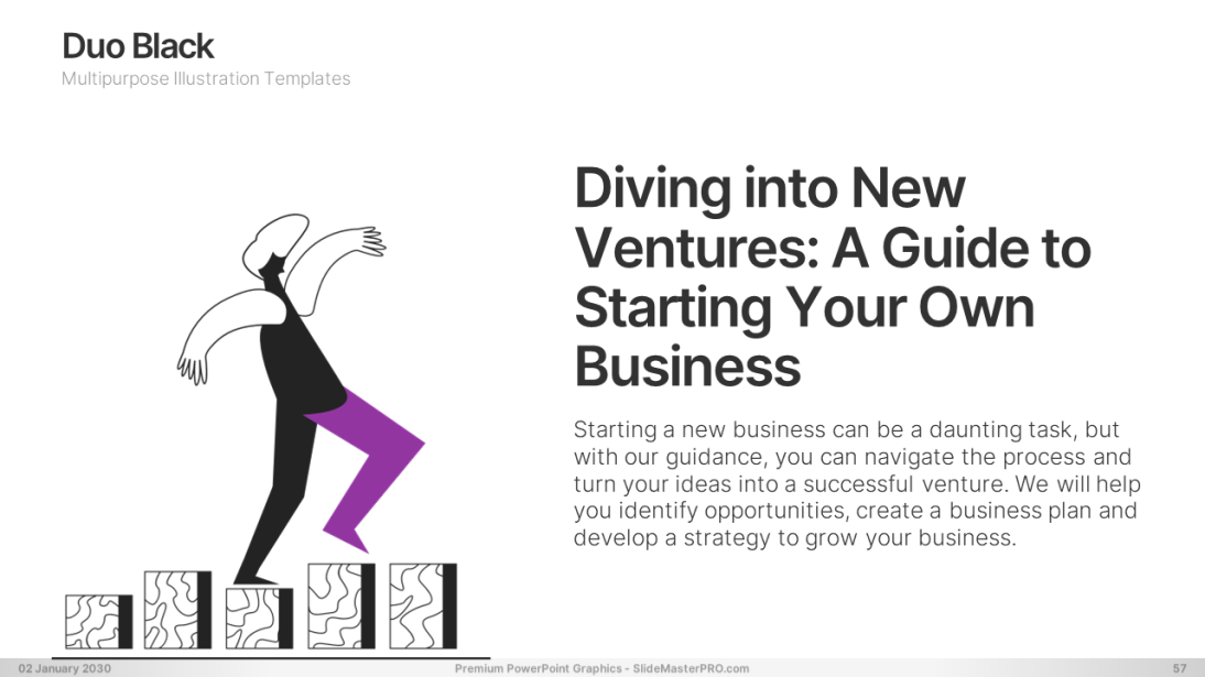 Duo Black PowerPoint Graphics Templates 057 SlideMasterPRO