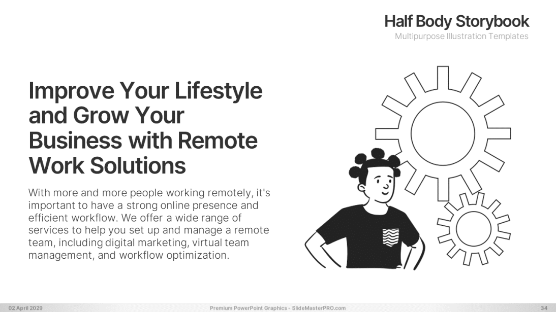 Half Body Storybook PowerPoint Graphics Templates 034 SlideMasterPRO