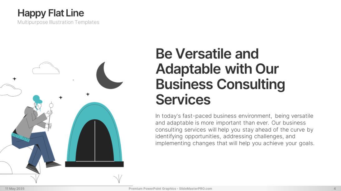 Happy Flat Line PowerPoint Graphics Templates 004 SlideMasterPRO