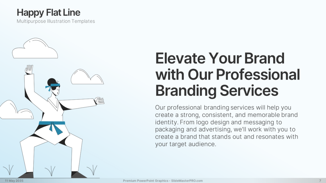 Happy Flat Line PowerPoint Graphics Templates 007 SlideMasterPRO