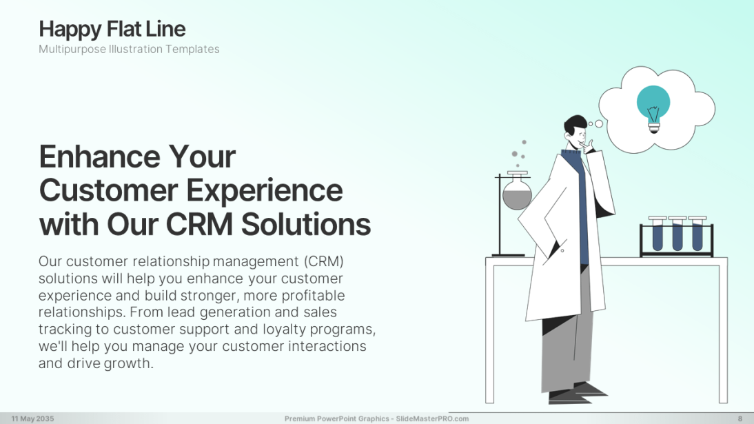 Happy Flat Line PowerPoint Graphics Templates 008 SlideMasterPRO