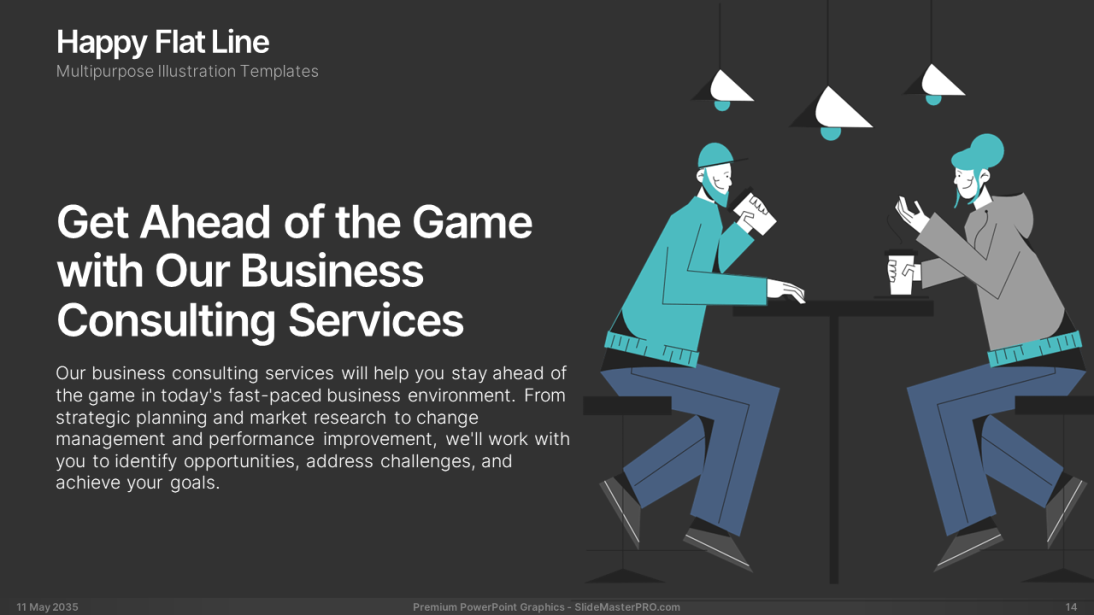 Happy Flat Line PowerPoint Graphics Templates 014 SlideMasterPRO
