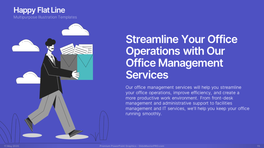Happy Flat Line PowerPoint Graphics Templates 015 SlideMasterPRO