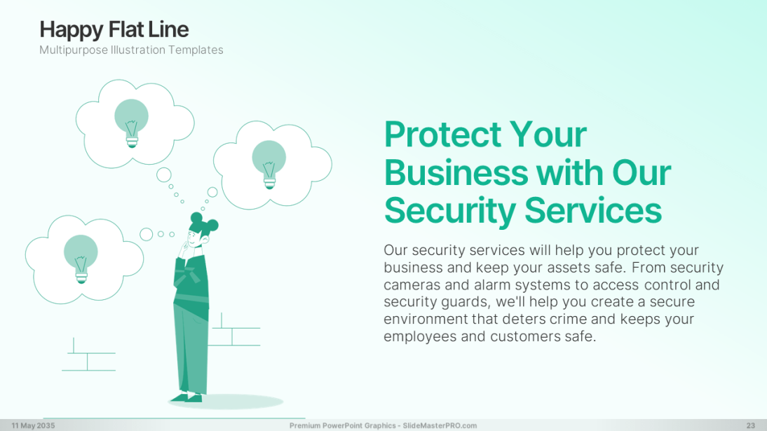 Happy Flat Line PowerPoint Graphics Templates 023 SlideMasterPRO