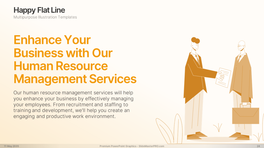 Happy Flat Line PowerPoint Graphics Templates 024 SlideMasterPRO