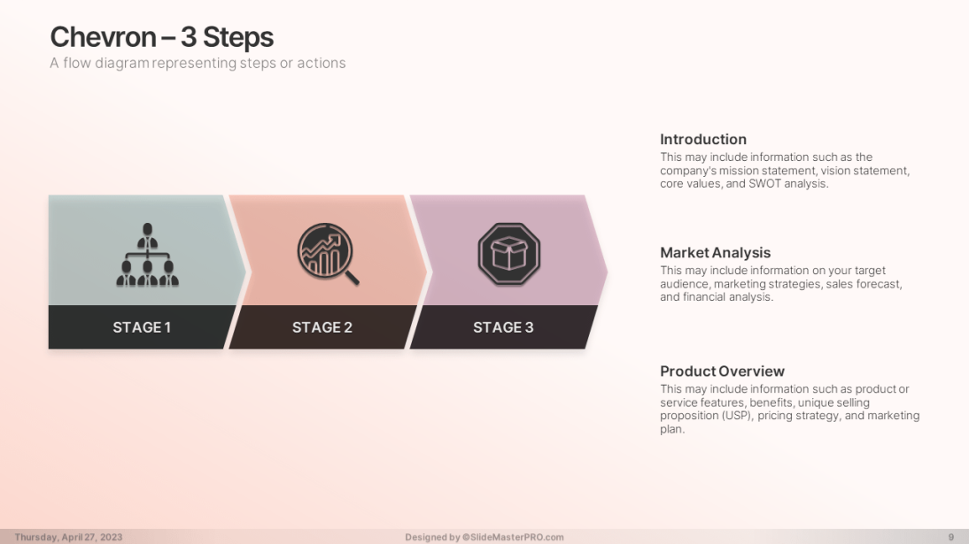 0004009 Light Color Chevron Arrow Diagram by SlideMasterPRO 0004009 Light Color Chevron Arrow Diagram by SlideMasterPRO