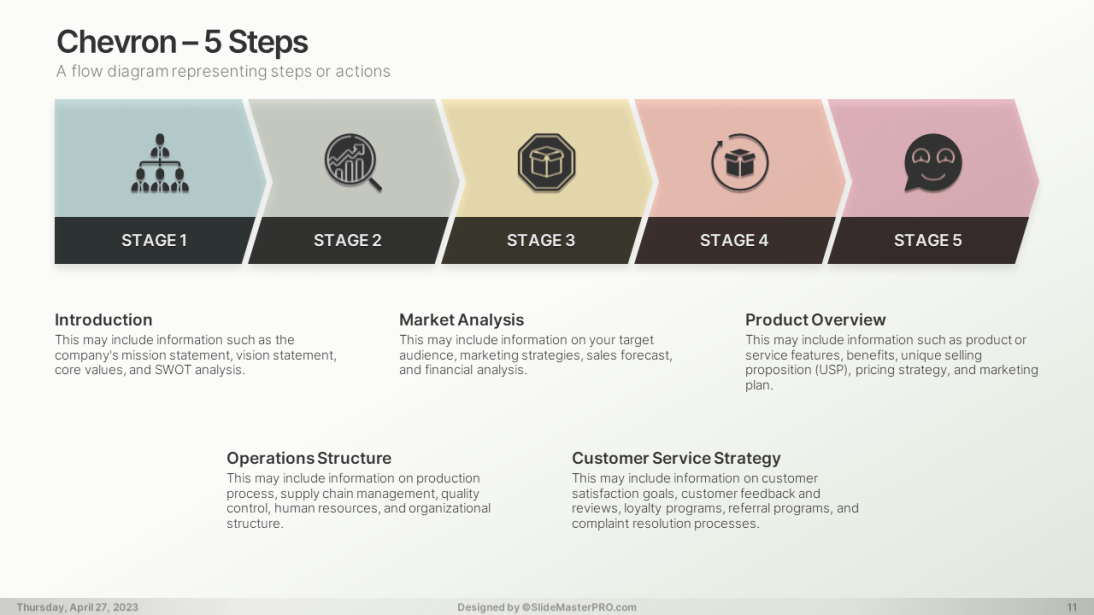 0004011 Light Color Chevron Arrow Diagram by SlideMasterPRO 0004011 Light Color Chevron Arrow Diagram by SlideMasterPRO