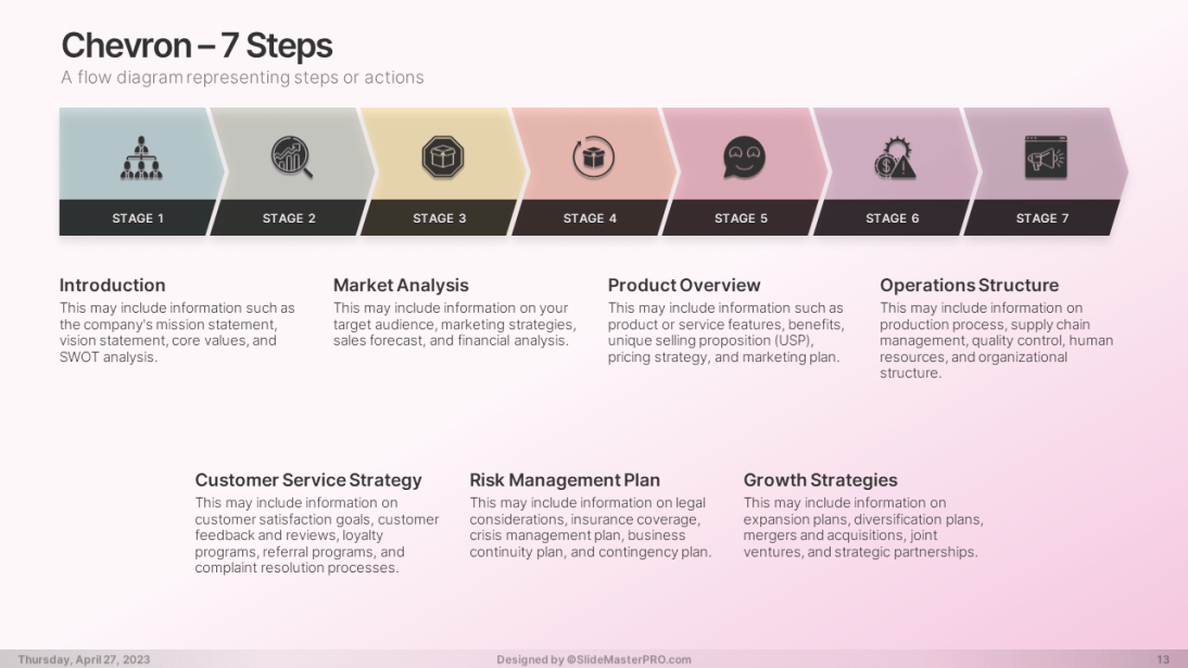 0004013 Light Color Chevron Arrow Diagram by SlideMasterPRO 0004013 Light Color Chevron Arrow Diagram by SlideMasterPRO